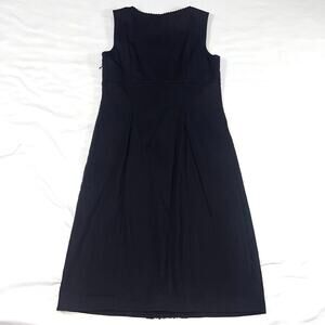 Boden Dress Sheath US Size 6R Black Sleeveless Front Lace Detail Lined Classic